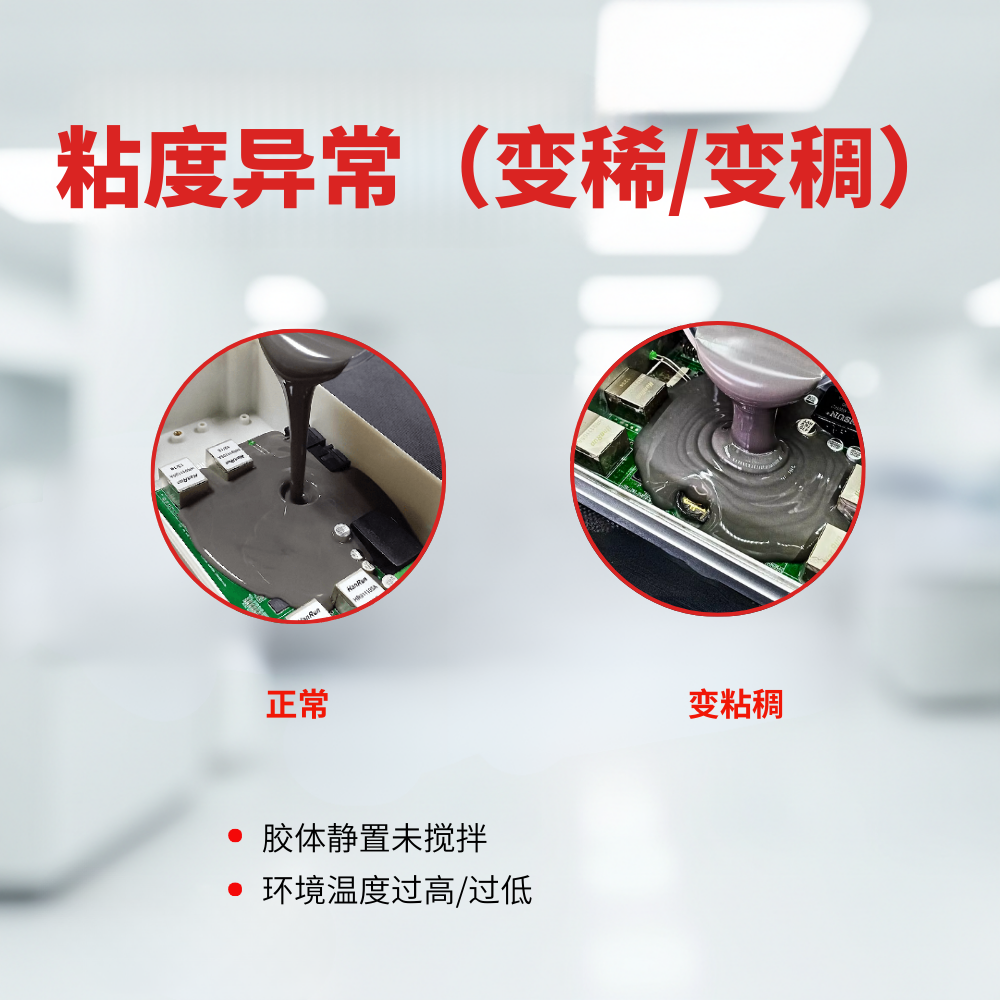 胶水粘度异常（变稀/变稠）