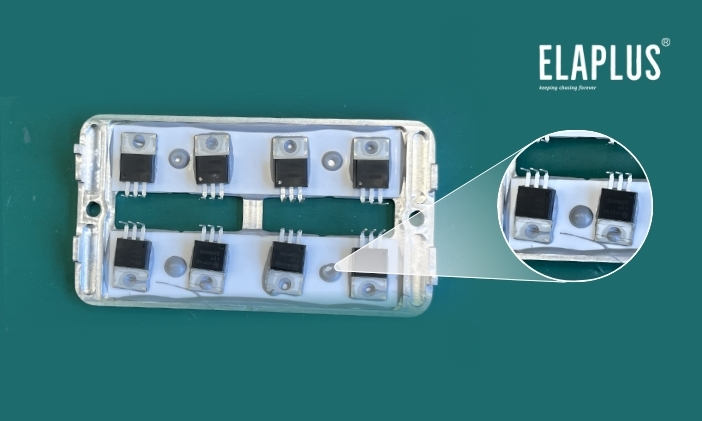 充电模块MOS管底部散热粘接